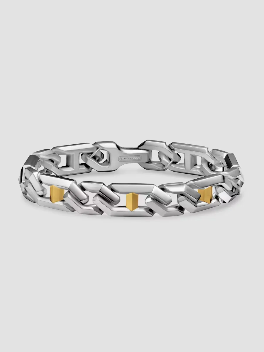 Faceted Angular Curb Chain Bracelet in Sterling Silver by David Yurman