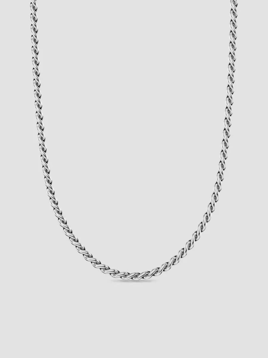 Sculpted Cable Chain Necklace in Sterling Silver, 3.7MM by David Yurman
