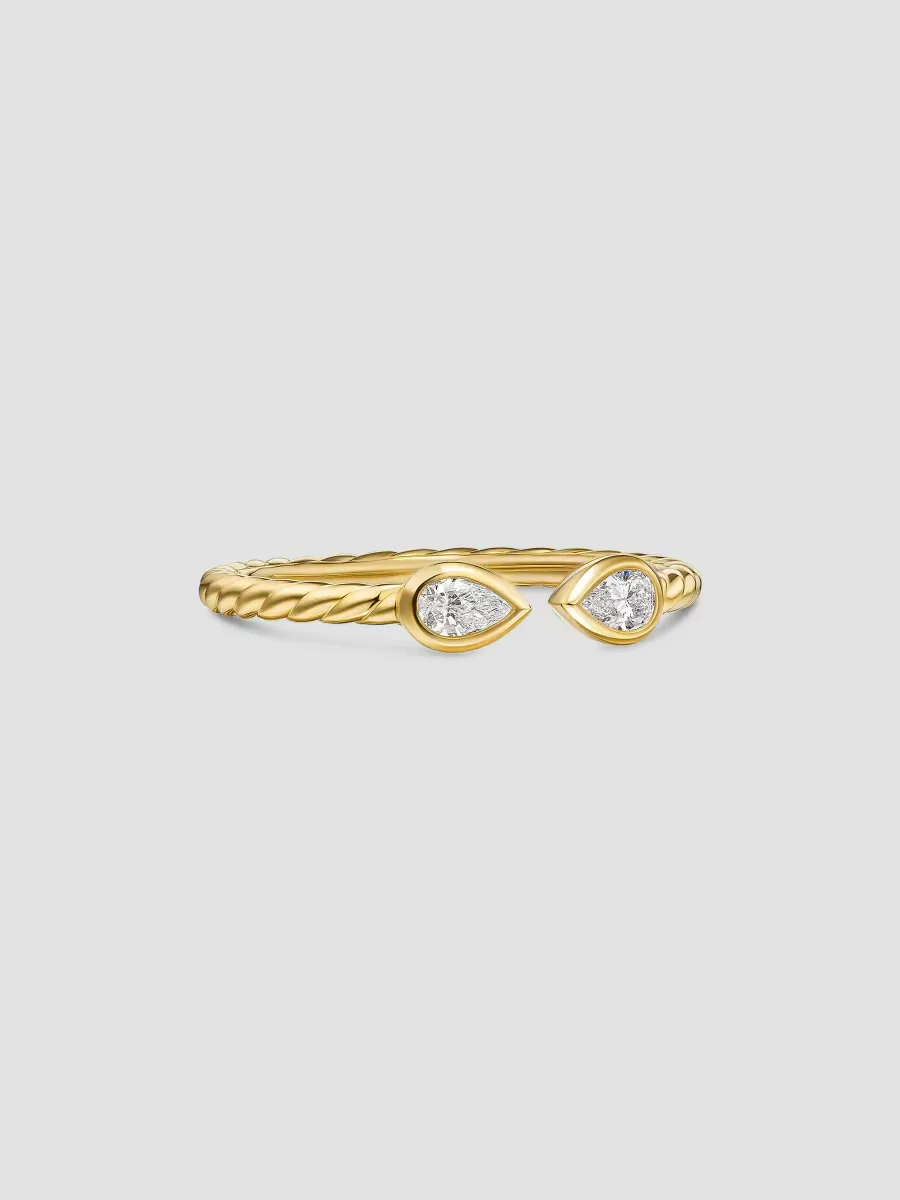 Petite Modern Renaissance Open Pear Ring in 18K Yellow Gold by David Yurman