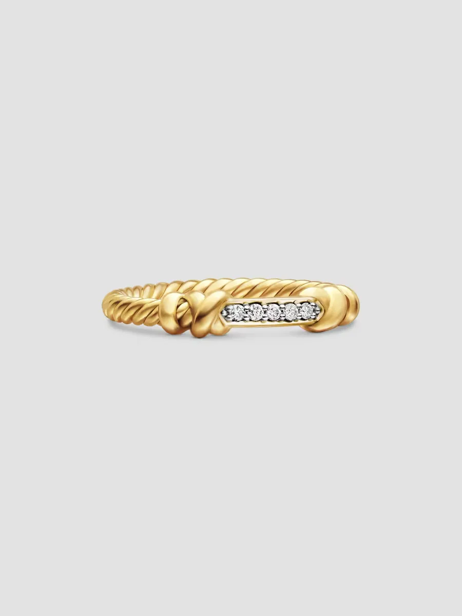 Petite Helena Wrap Ring in 18K Yellow Gold with Pav Diamonds by David Yurman