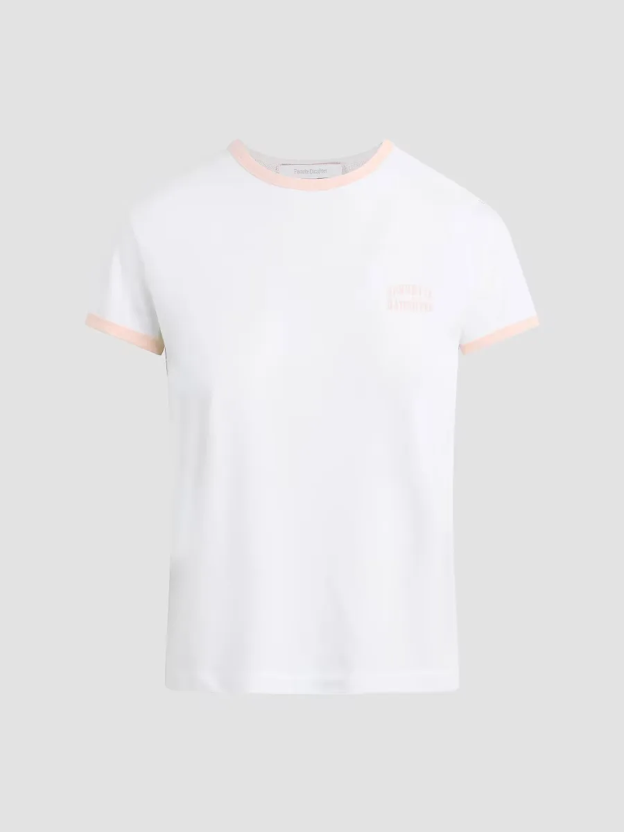 The Collegiate Chest Logo Ringer T-Shirt by Favorite Daughter