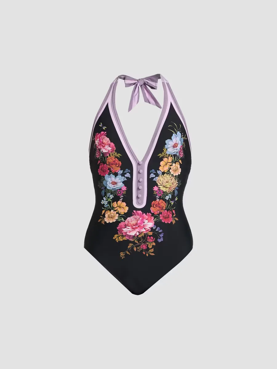 Halter One-Piece Swimsuit by Johnny Was