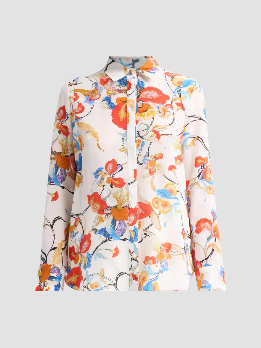 Mathias Floral Crepe De Chine Shirt by Adam Lippes