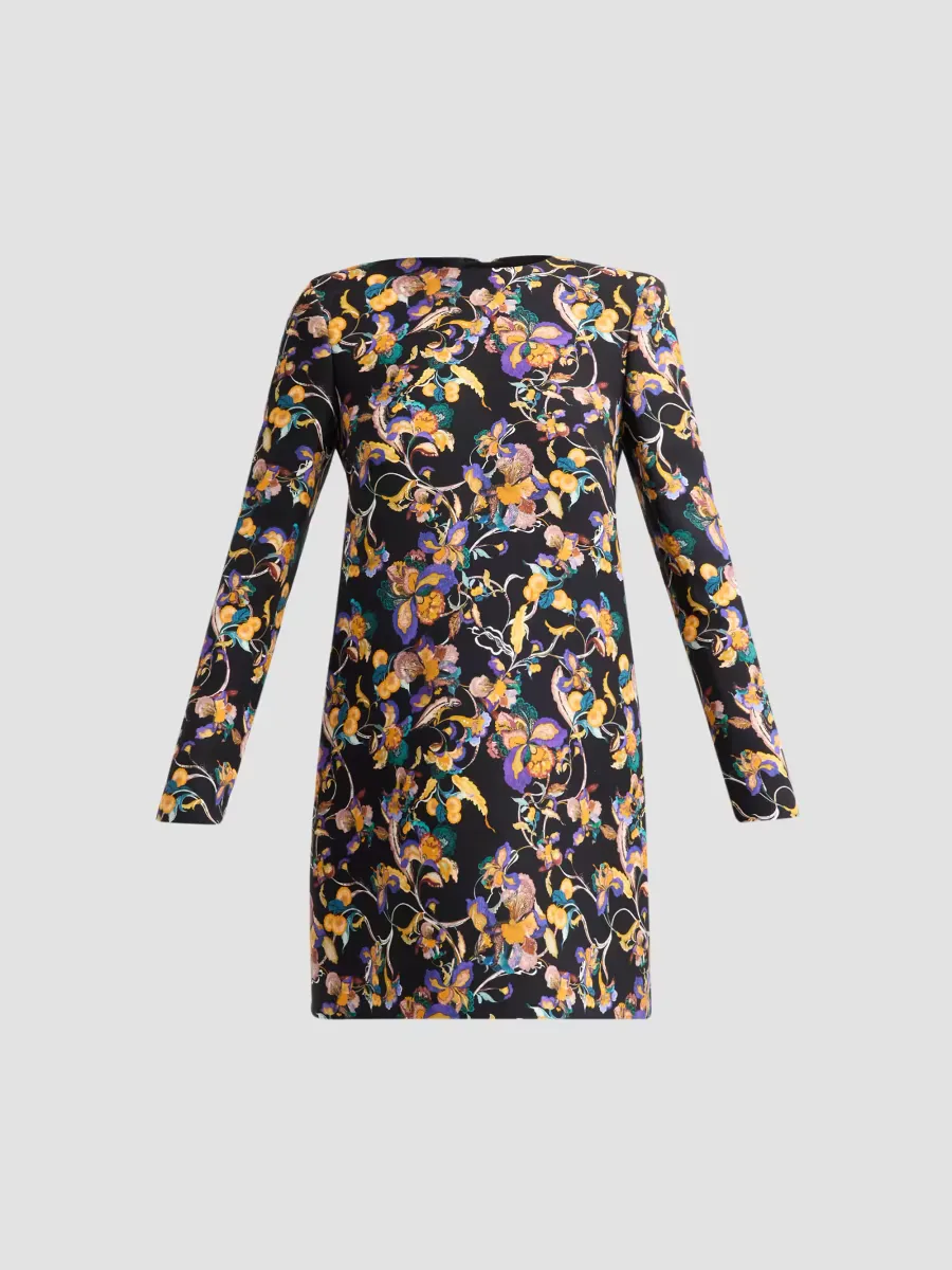 Tilley Floral Wool-Silk Mini Dress by Adam Lippes