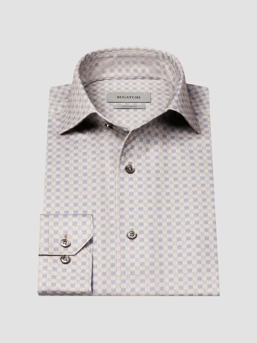 James Gingham Textured Stretch-Cotton Button-Front Shirt by BUGATCHI