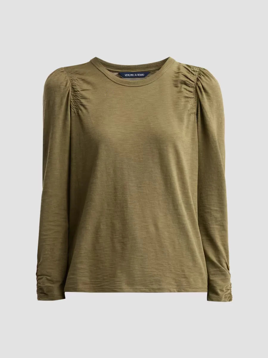 Bouvet Cotton Puff-Sleeve Long-Sleeve Shirt by Veronica Beard