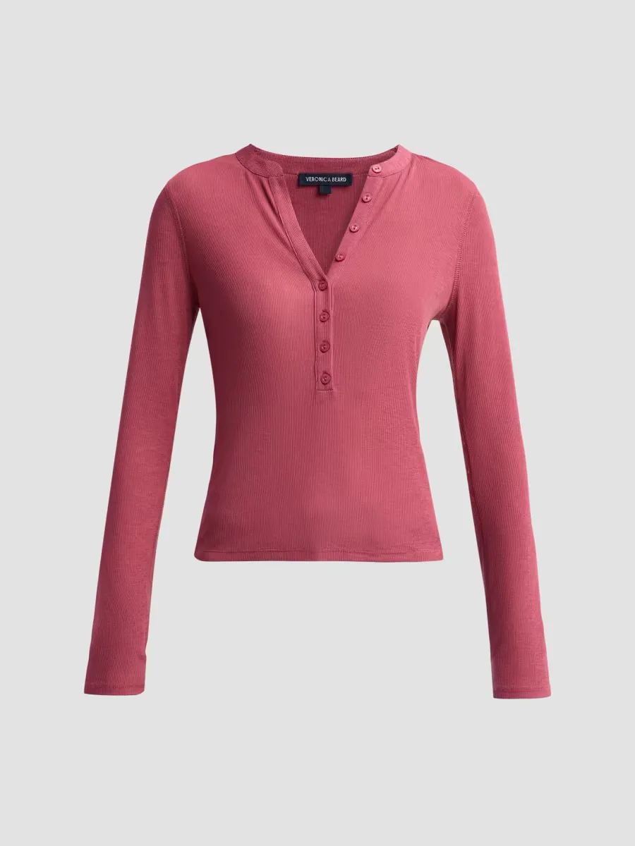 Drexler Stretch Henley Top by Veronica Beard