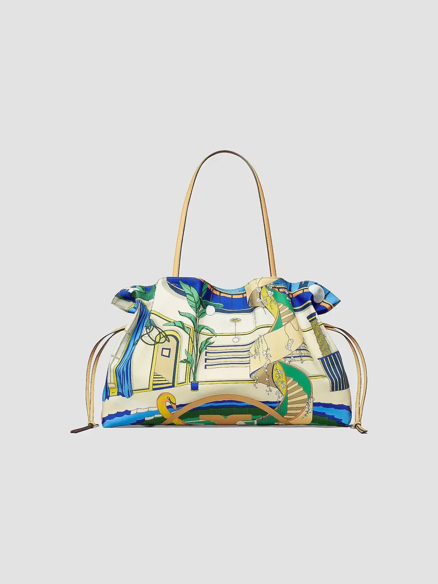 Ella Printed Drawstring Tote Bag by Tory Burch