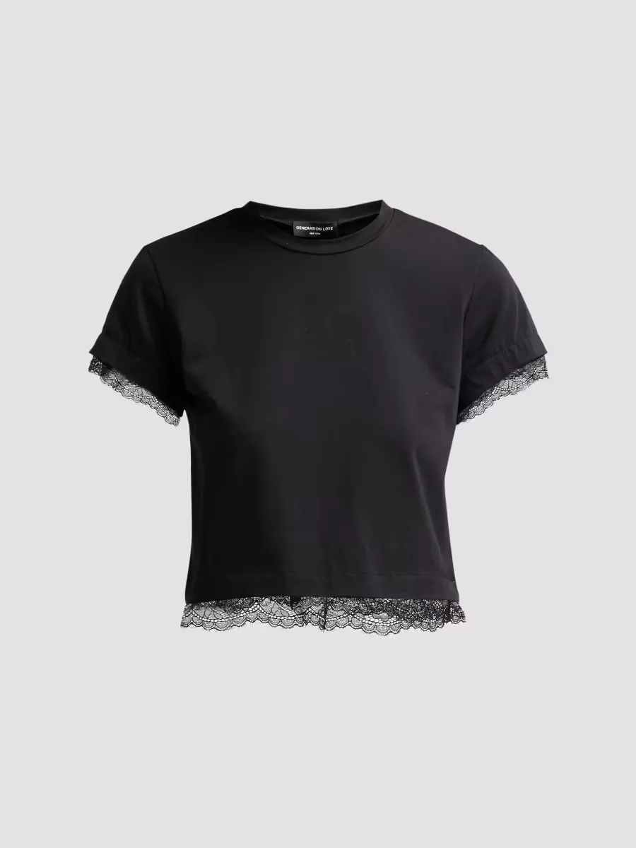 Christella Lace Combo T-Shirt by Generation Love