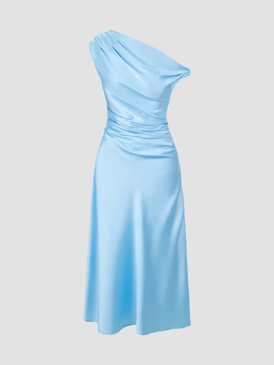 Phare Draped Stretch Silk Maxi Dress