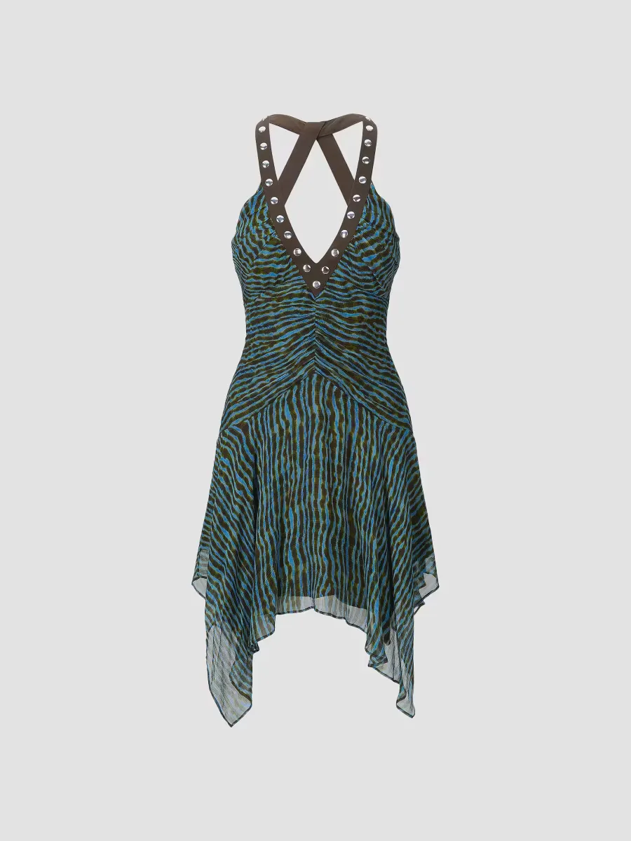 Olympia Abstract Printed A-Line Minidress by STAUD