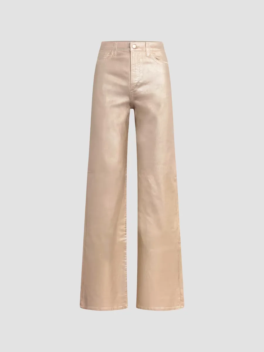 Mia Foiled Cotton High-Rise Wide-Leg Jeans by Joe's Jeans