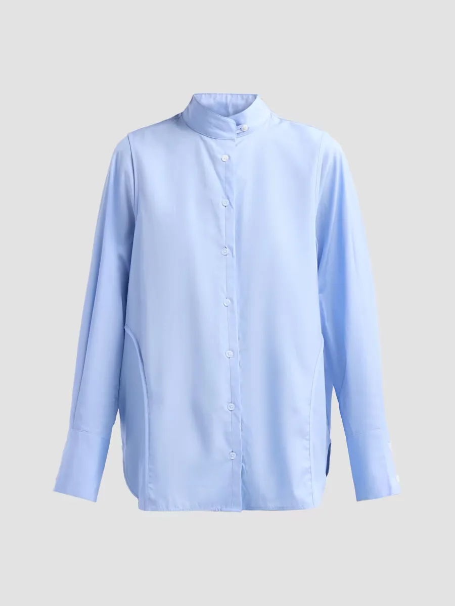 Vala Band-Collar Poplin Shirt by rag & bone