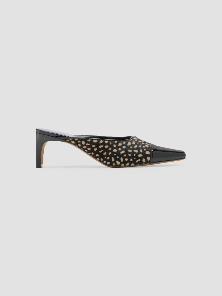 Carlyle Spotted Calf Hair Mules by Ulla Johnson