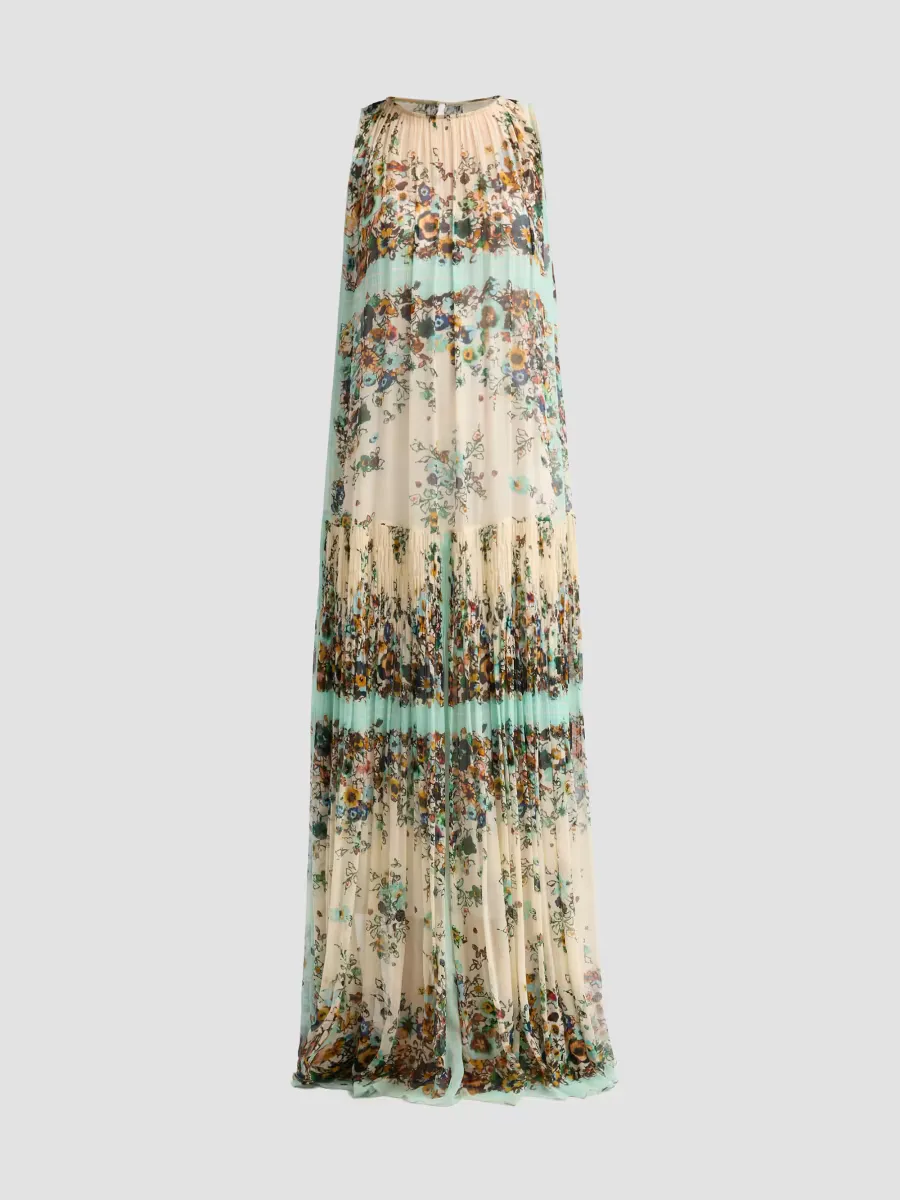 Gossamer Floral Crinkle Silk A-Line Gown by Ulla Johnson