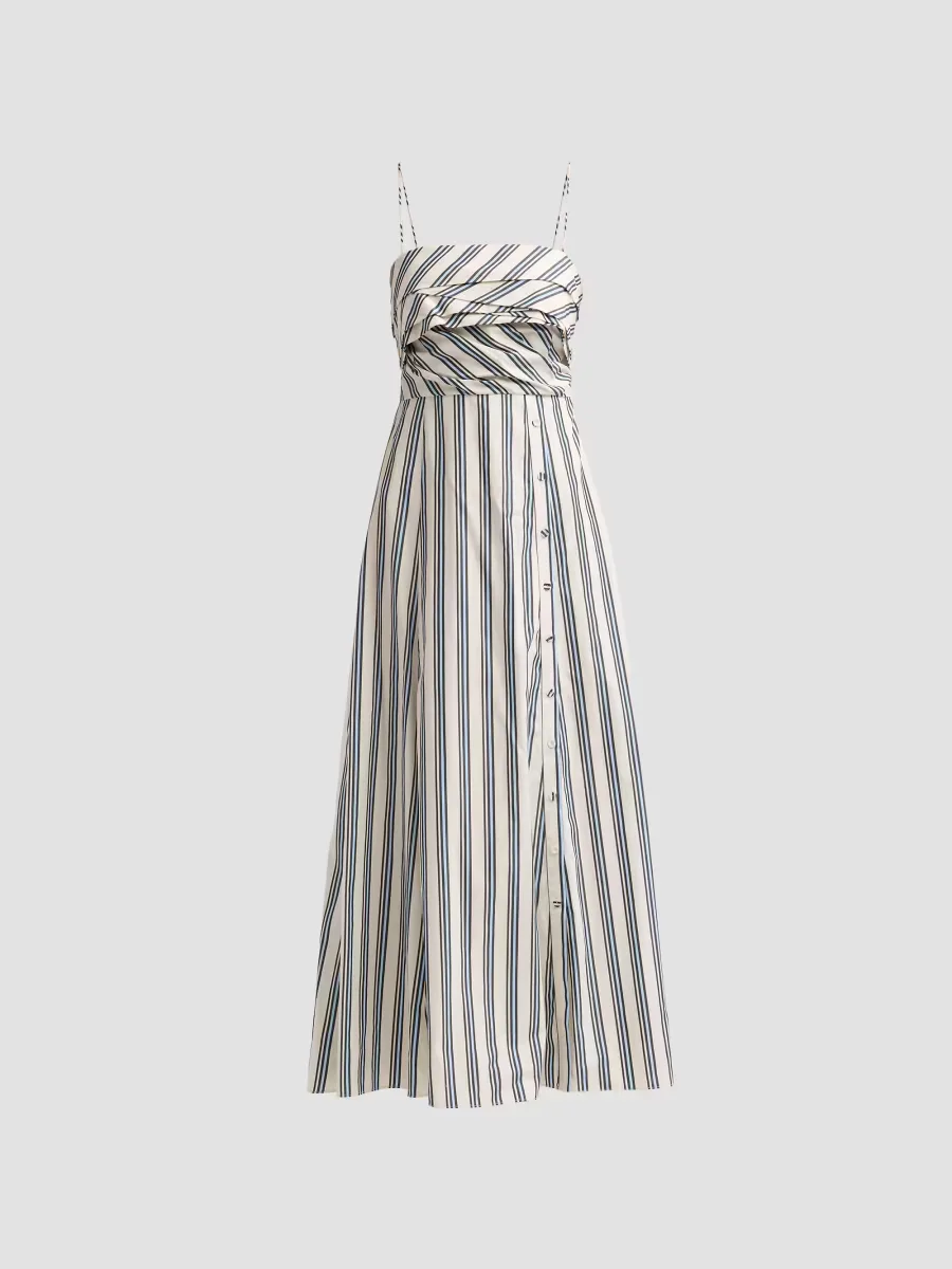 Anise Striped Cotton A-Line Maxi Dress by Ulla Johnson
