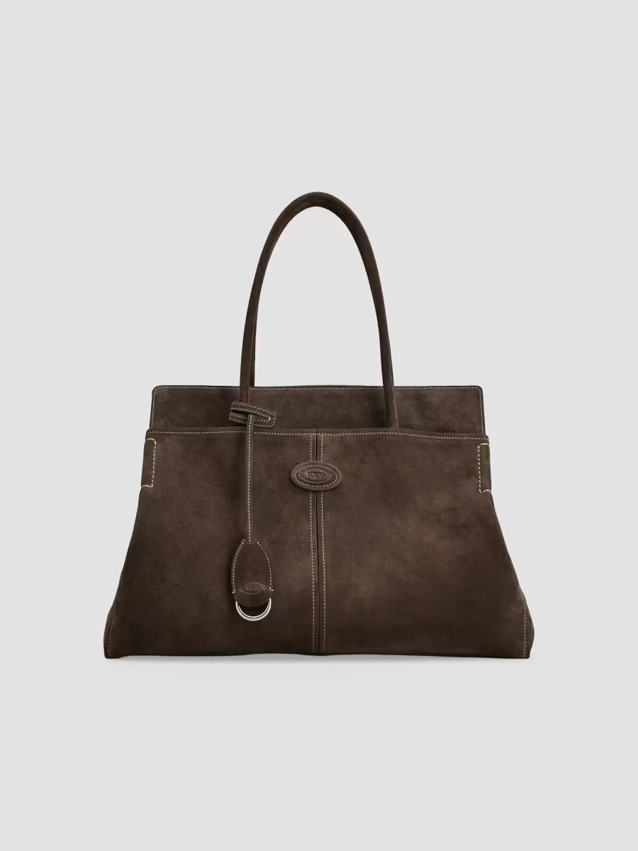 Medium Suede Shopper Tote Bag