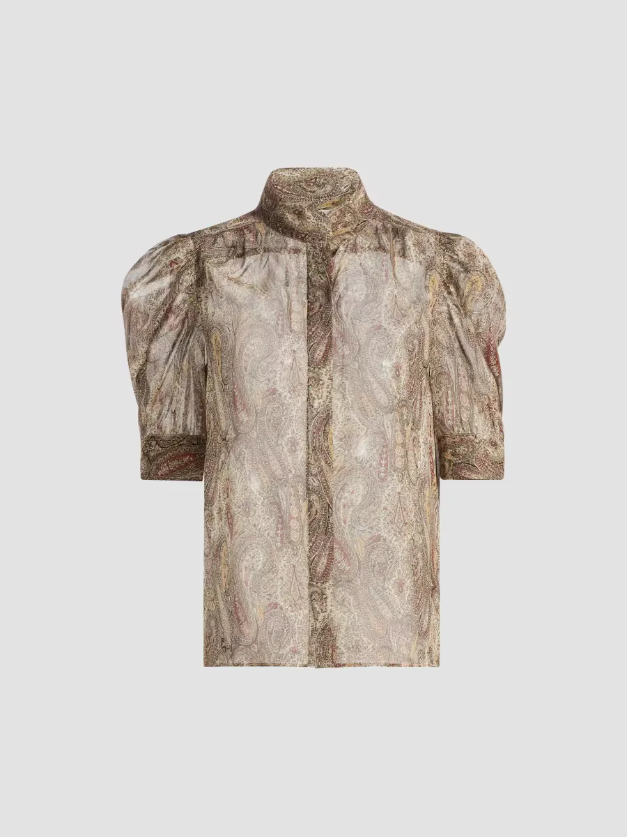 The Gillian Paisley Silk Top by FRAME
