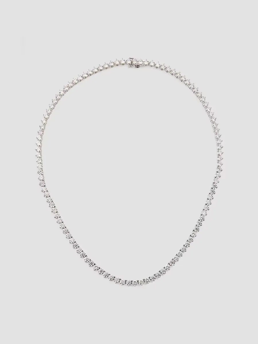18K White Gold & 18.46 TCW Diamond Tennis Necklace