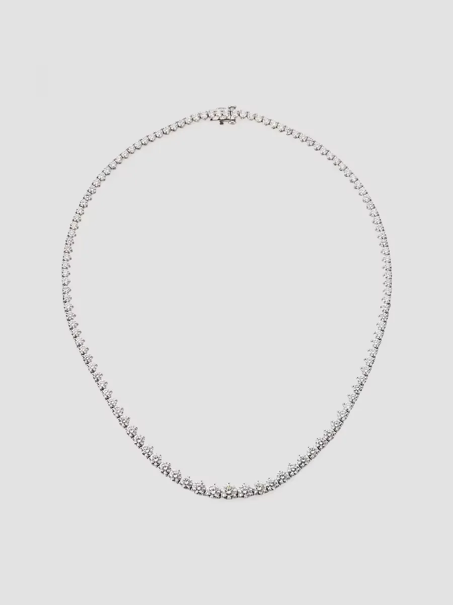 18K White Gold & 16.58 TCW Diamond Tennis Necklace