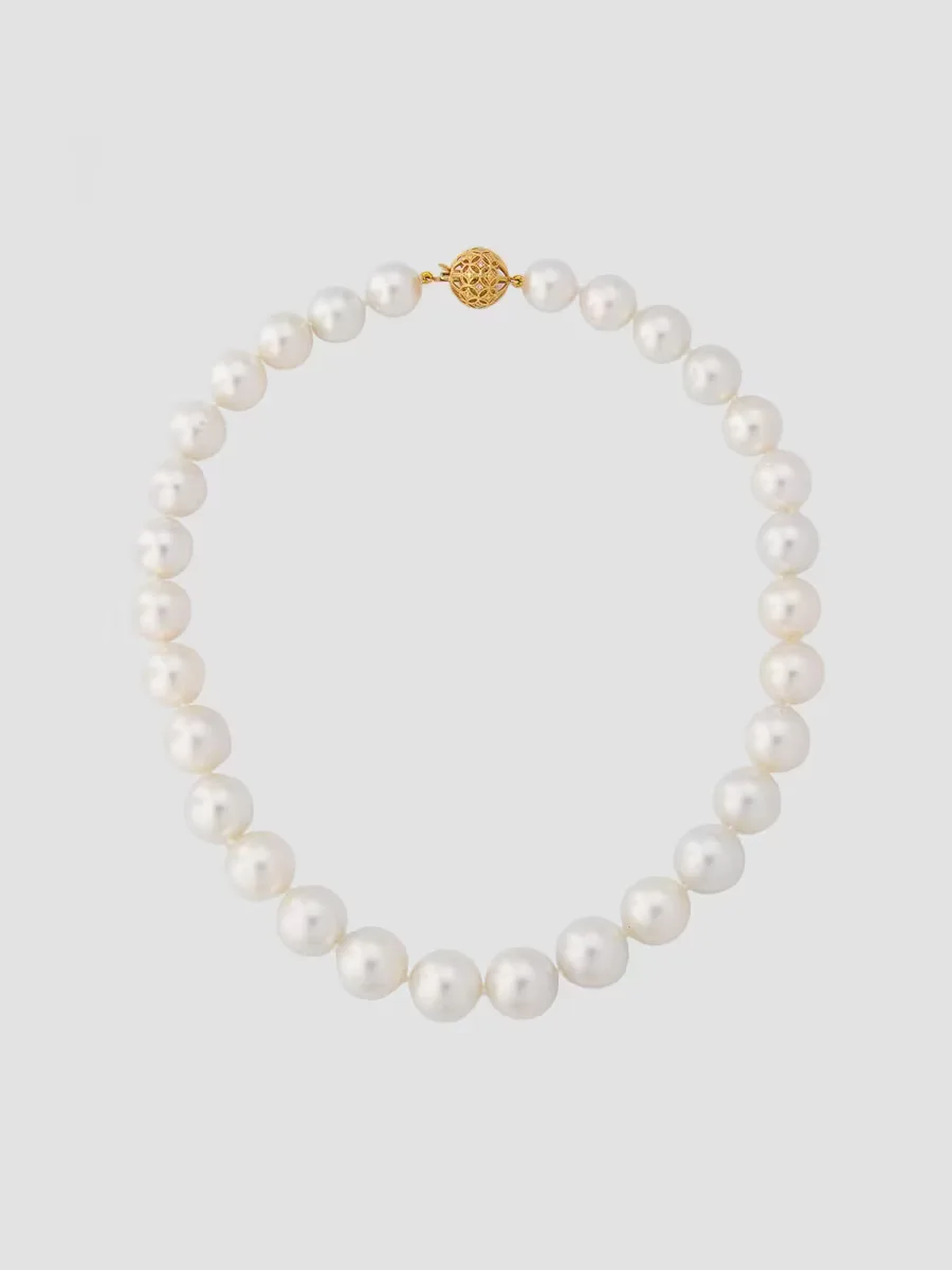 18K Yellow Gold, South Sea Pearl & 0.20 TCW Diamond Necklace by BELPEARL