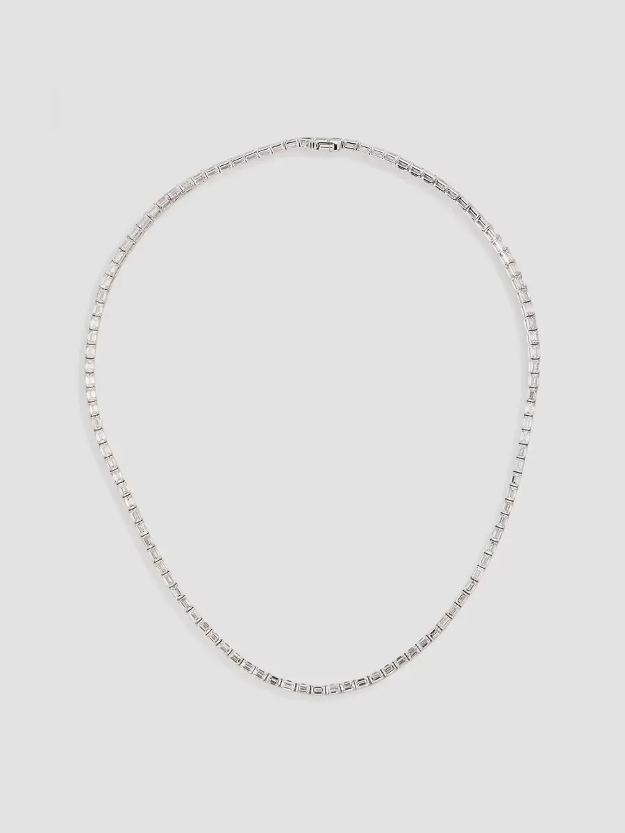 18K White Gold & 12.06 TCW Diamond Tennis Necklace