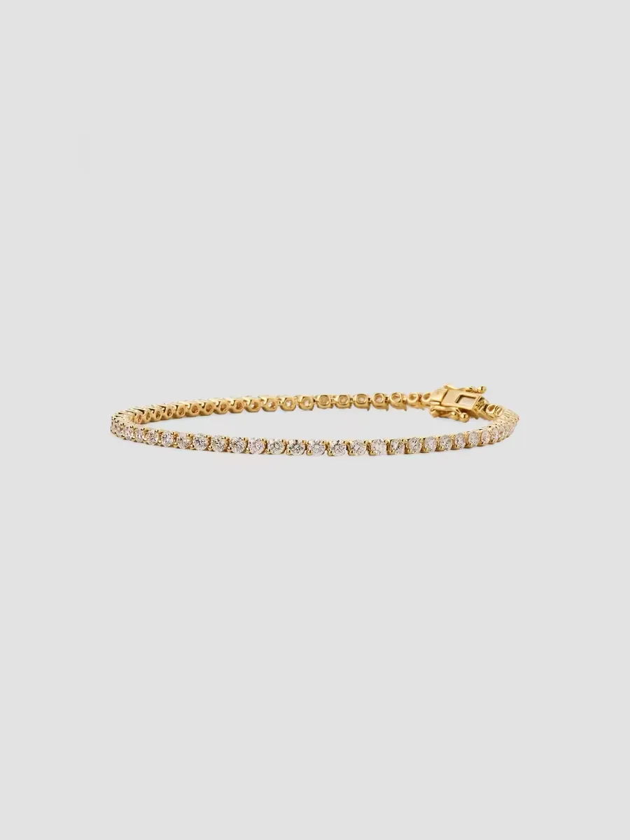 18K Yellow Gold & 3.36 TCW Diamond Tennis Bracelet