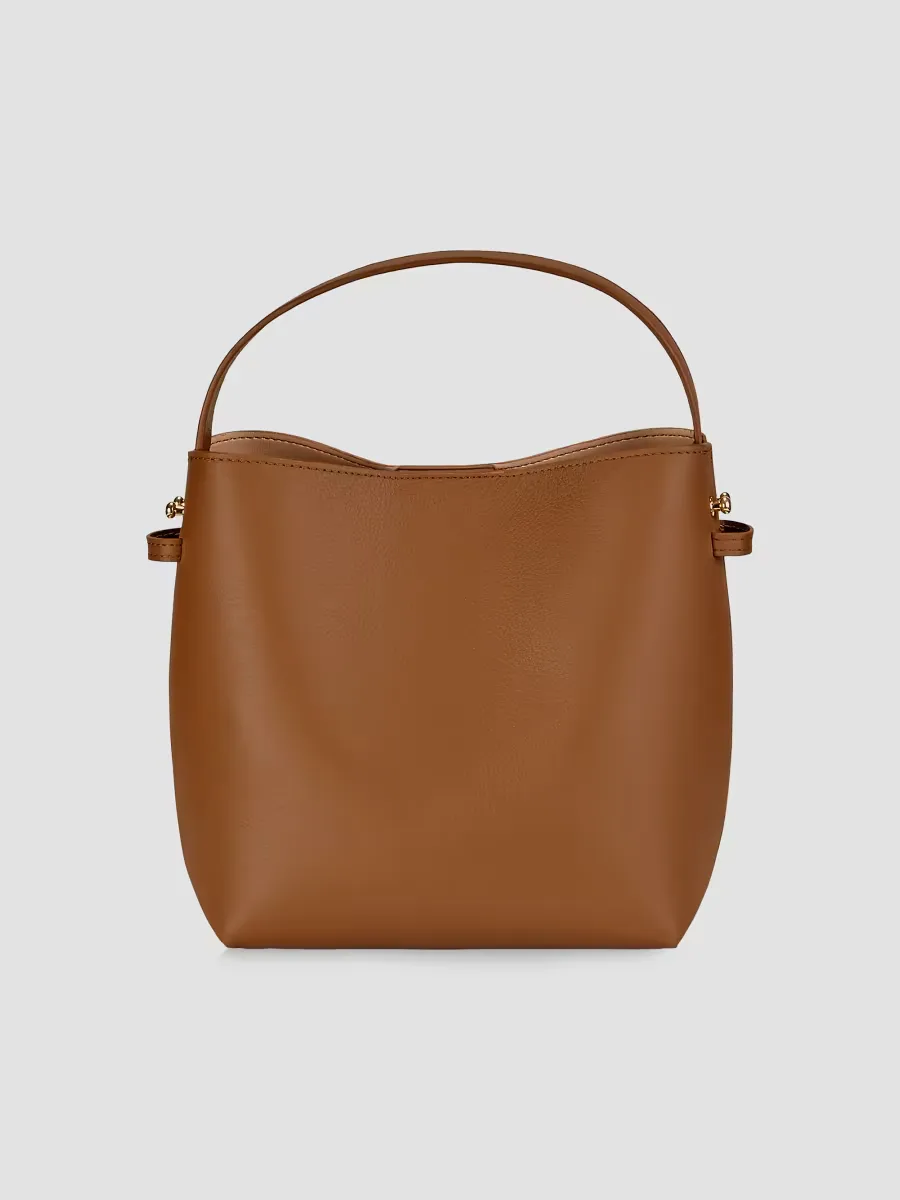 Selena Smooth Leather Bucket Bag by GiGi New York