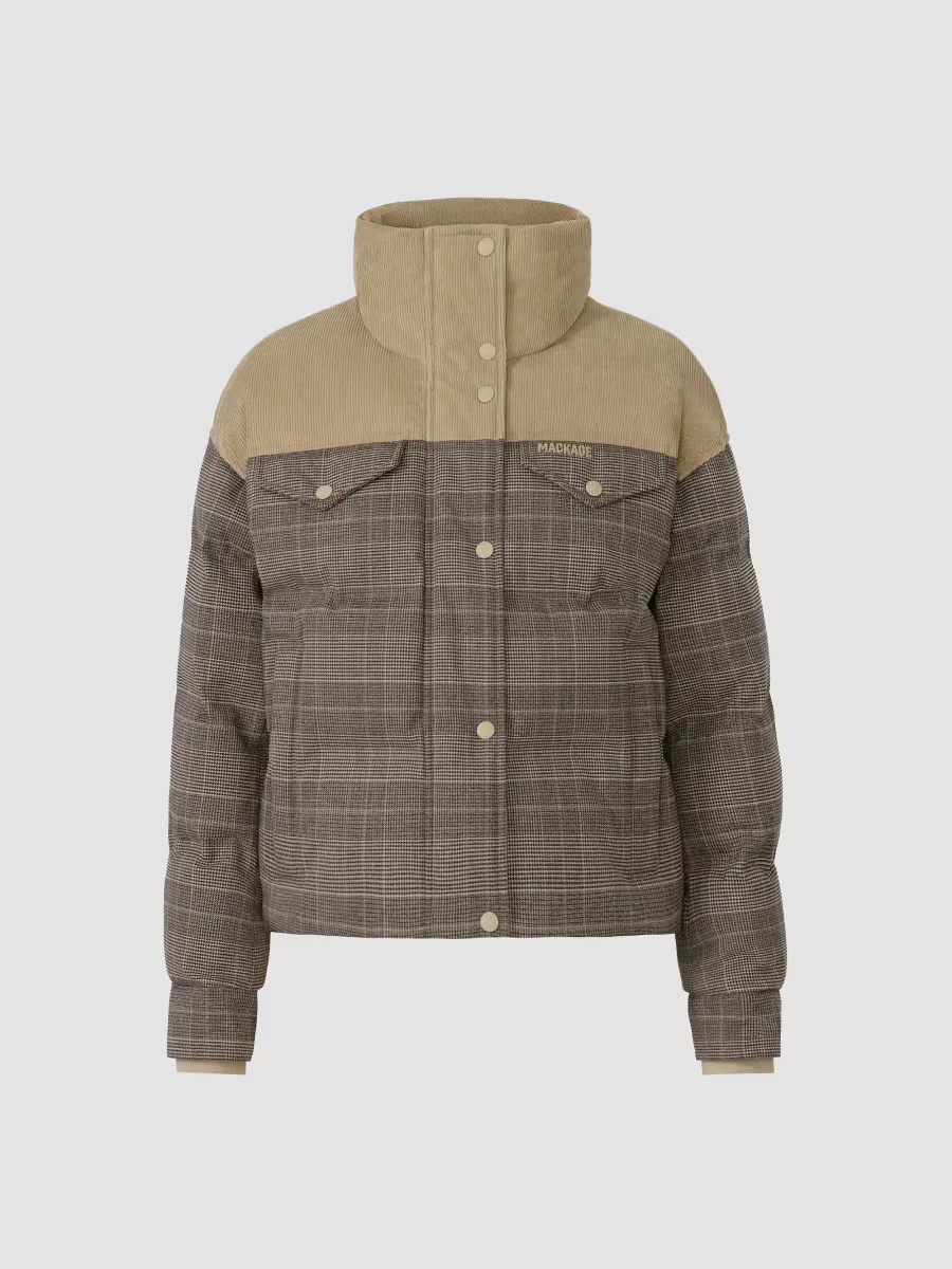 Brigit Glencheck Down Jacket by Mackage