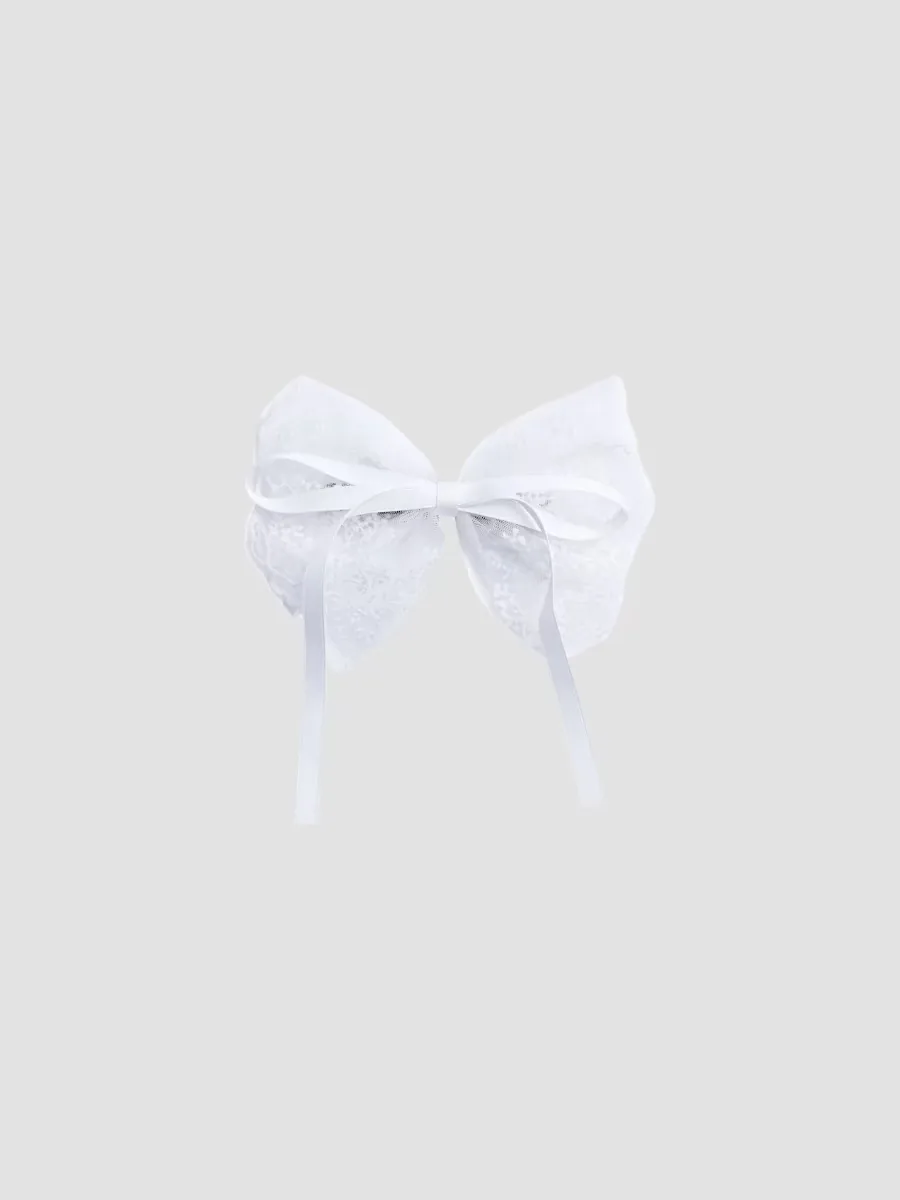 Layered Tulle & Satin Ribbon Hair Clip by Tulleen
