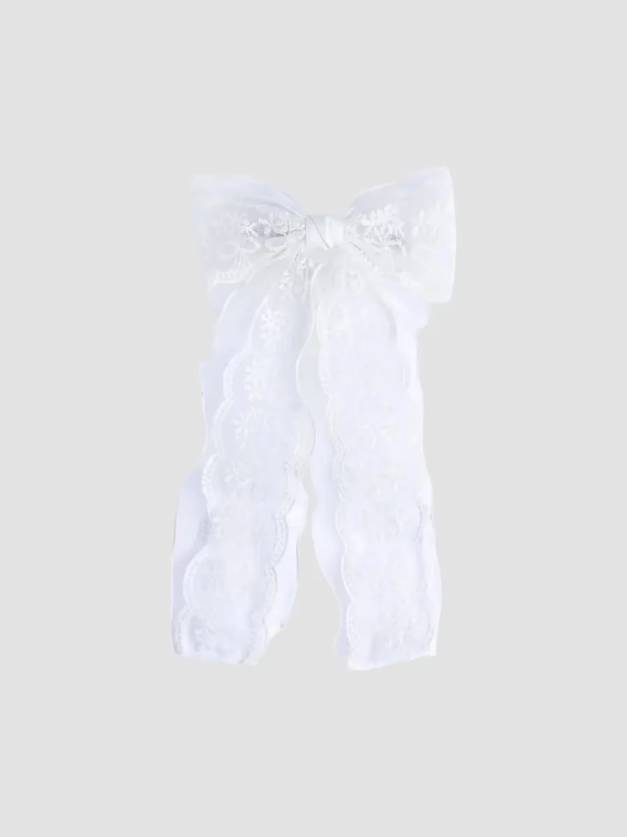Sheer Embroidered Organza Lace Hair Clip by Tulleen