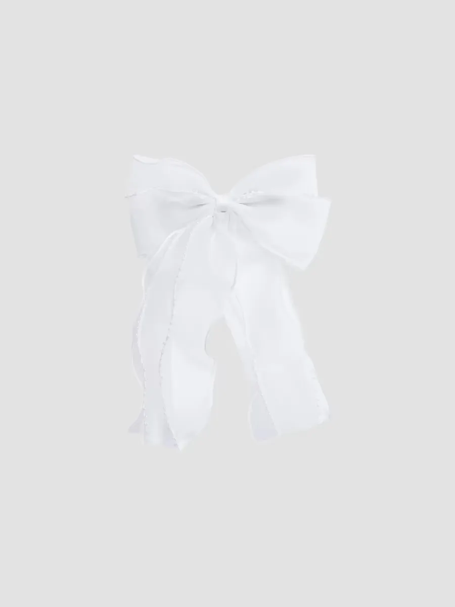 Sheer Organza Beaded-Edge Hair Clip by Tulleen