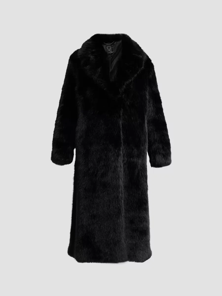 Mink Stripe Faux Fur Coat