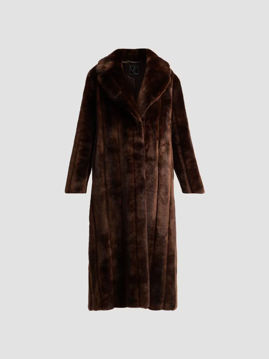 Mink Stripe Faux Fur Coat