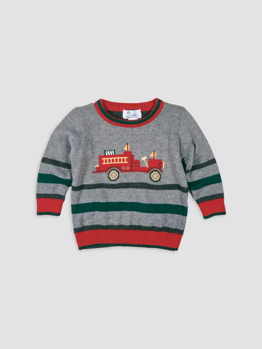 Firetruck Cotton Sweater by Florence Eiseman