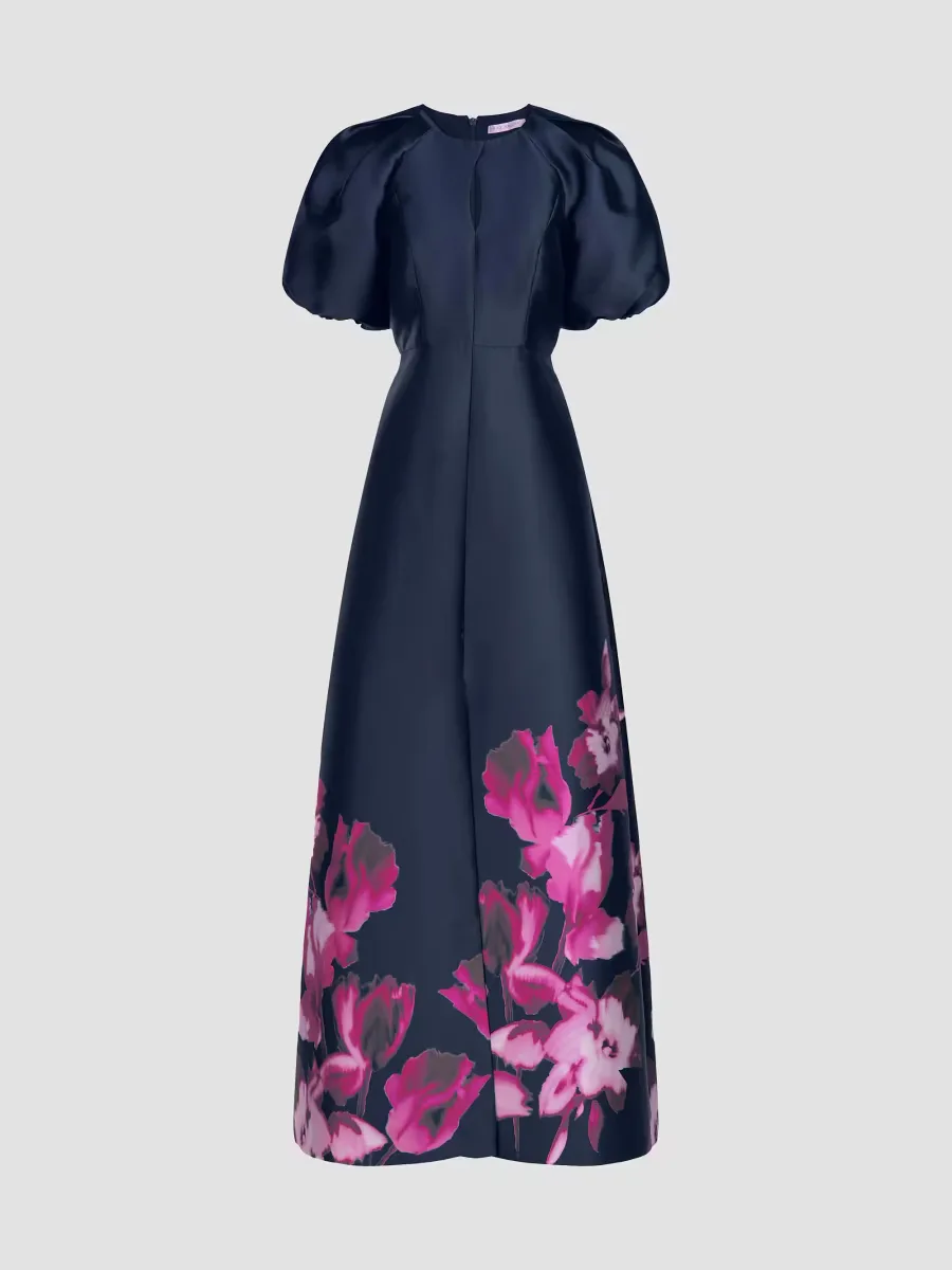 Delfina Puff-Sleeve Gown by Kay Unger