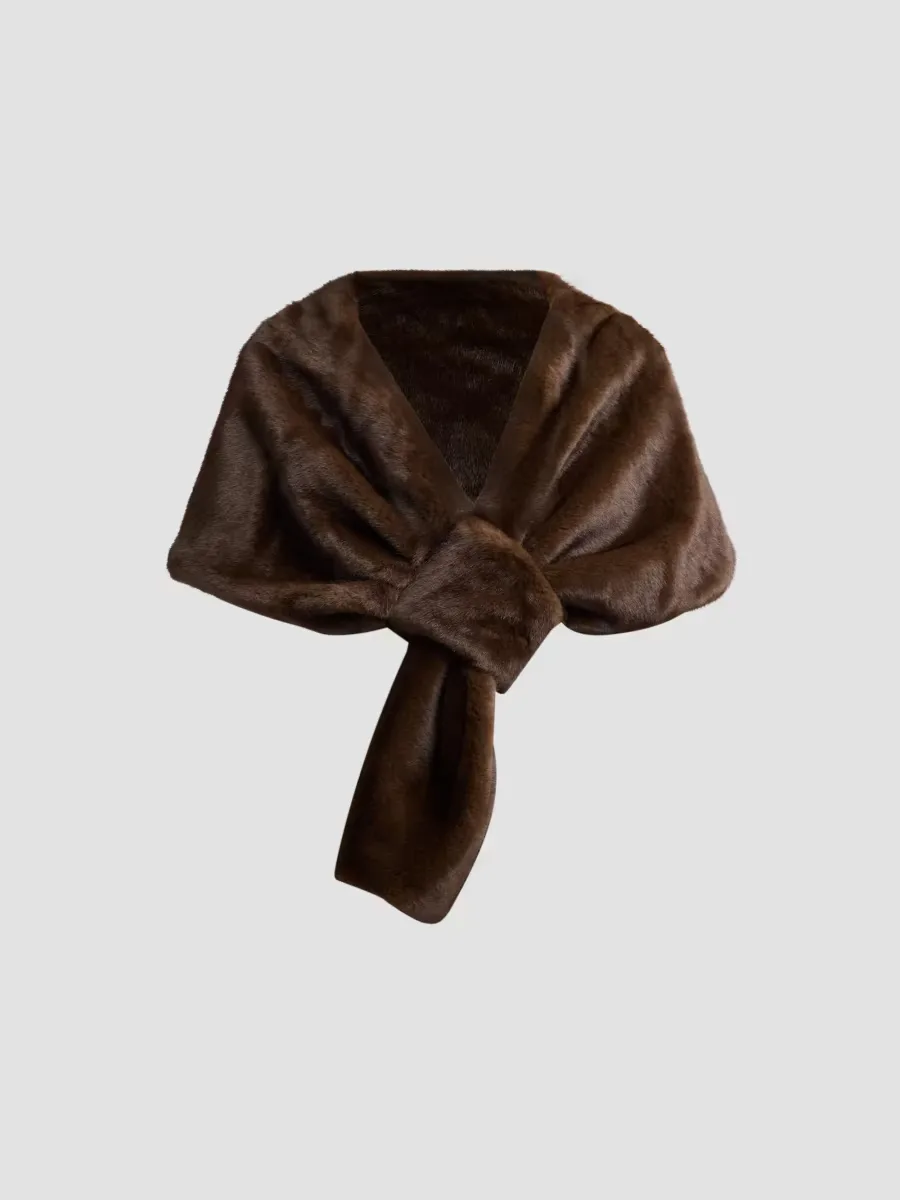 Ayana Faux-Mink Cape by Theia