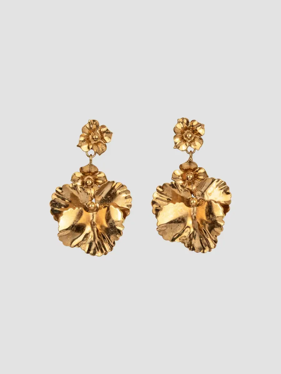 Jennifer Behr Samara 18K-Gold-Plated Flower Drop Earrings by BEHR