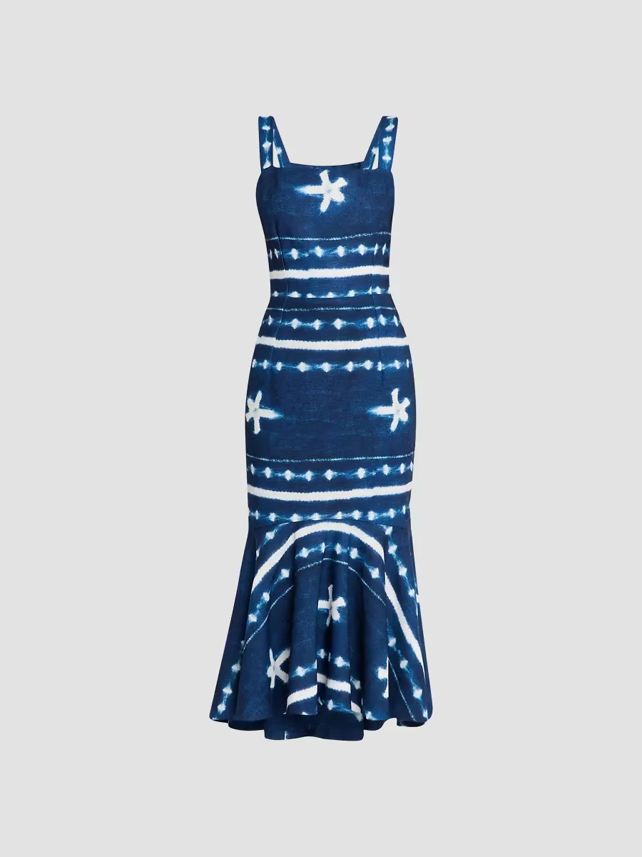 Natasha Tie-Dye Linen Midi-Dress by JBQ