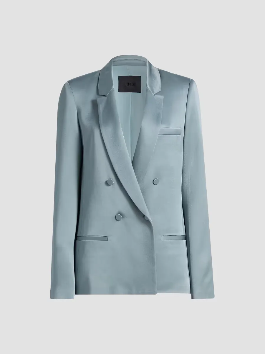 Satin Double-Breasted Blazer by LaPointe