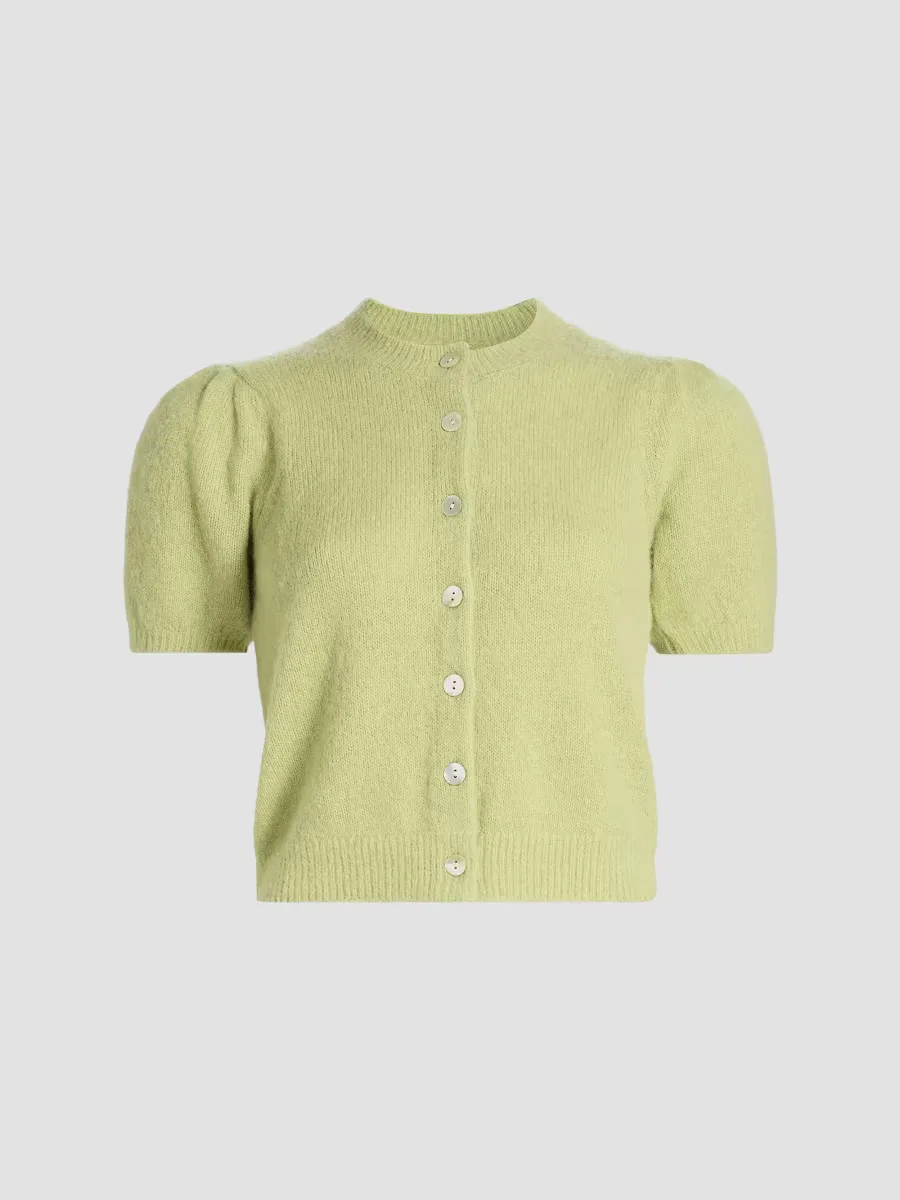 Anisa Alpaca-Blend Puff-Sleeve Cardigan by DEN