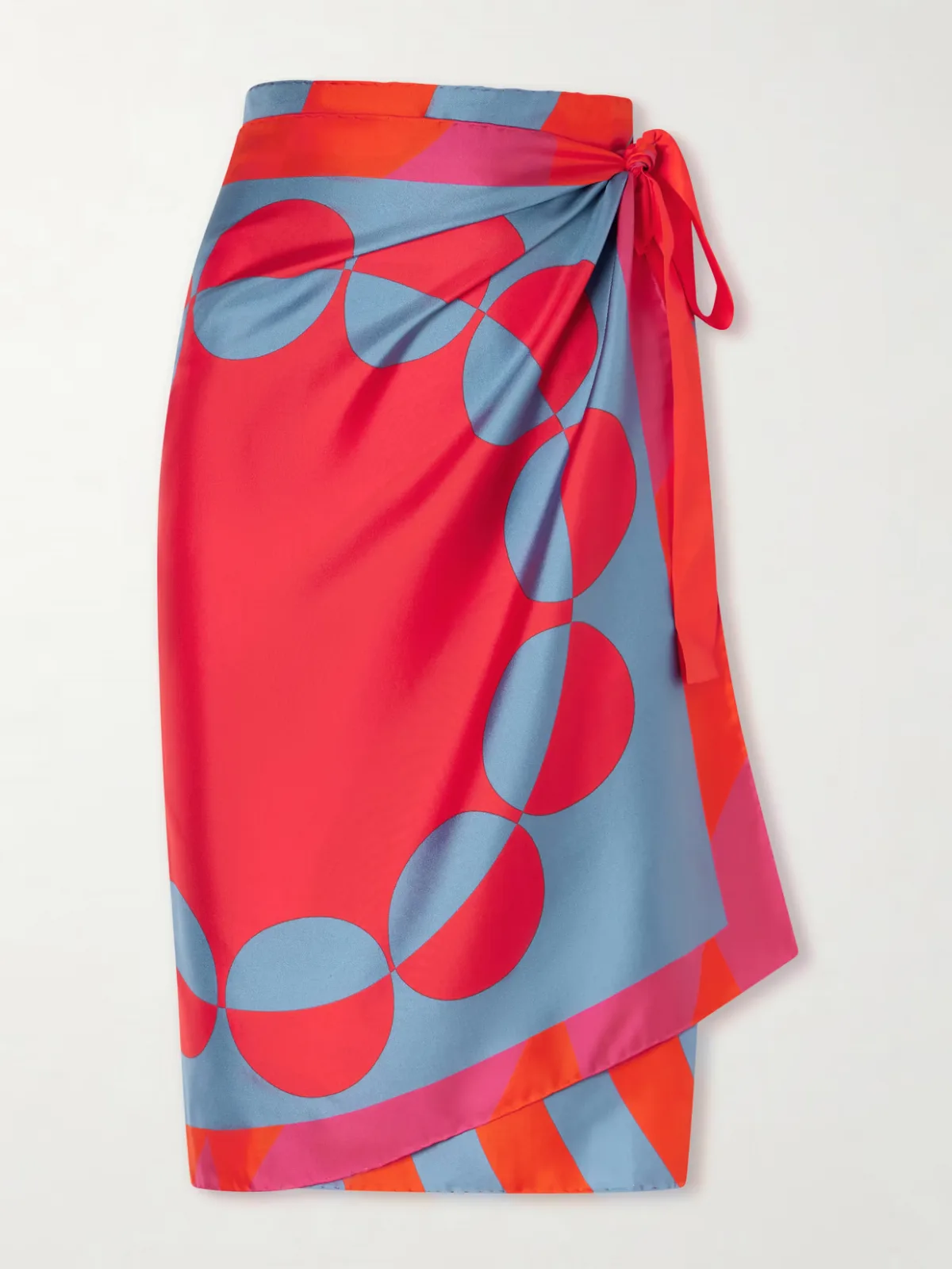 - Printed Wrap Silk Skirt -