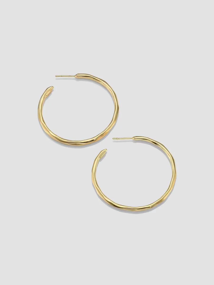 Glamazon 18K Yellow Gold #3 Hoop Earrings / 1.65