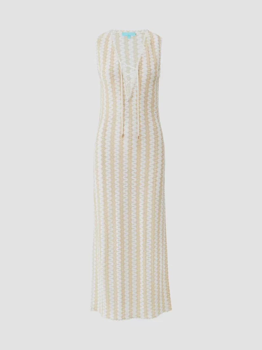 Maddie Open-Work Chevron Crochet Maxi Cover-Up Dress by Melissa Odabash