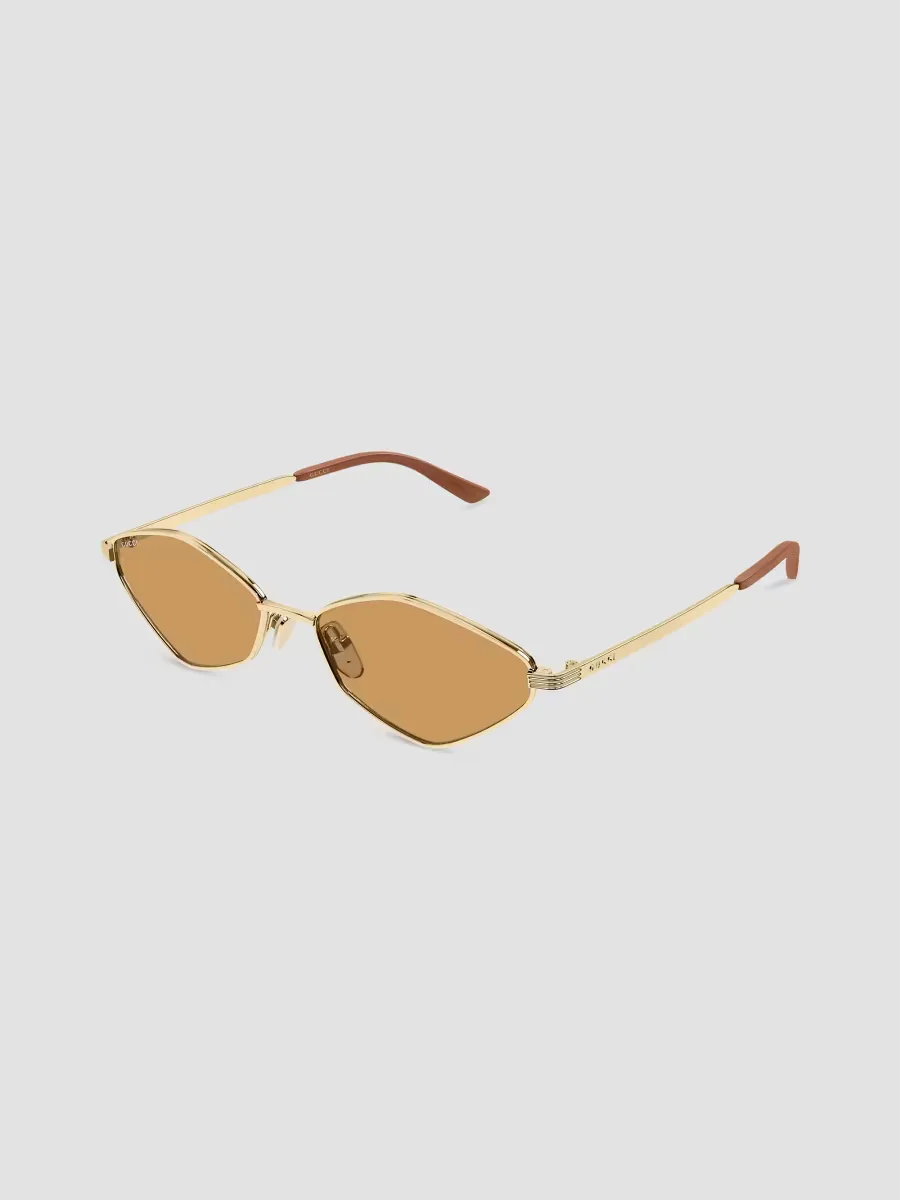 Lettering 56MM Metal Geometrical Sunglasses by Gucci
