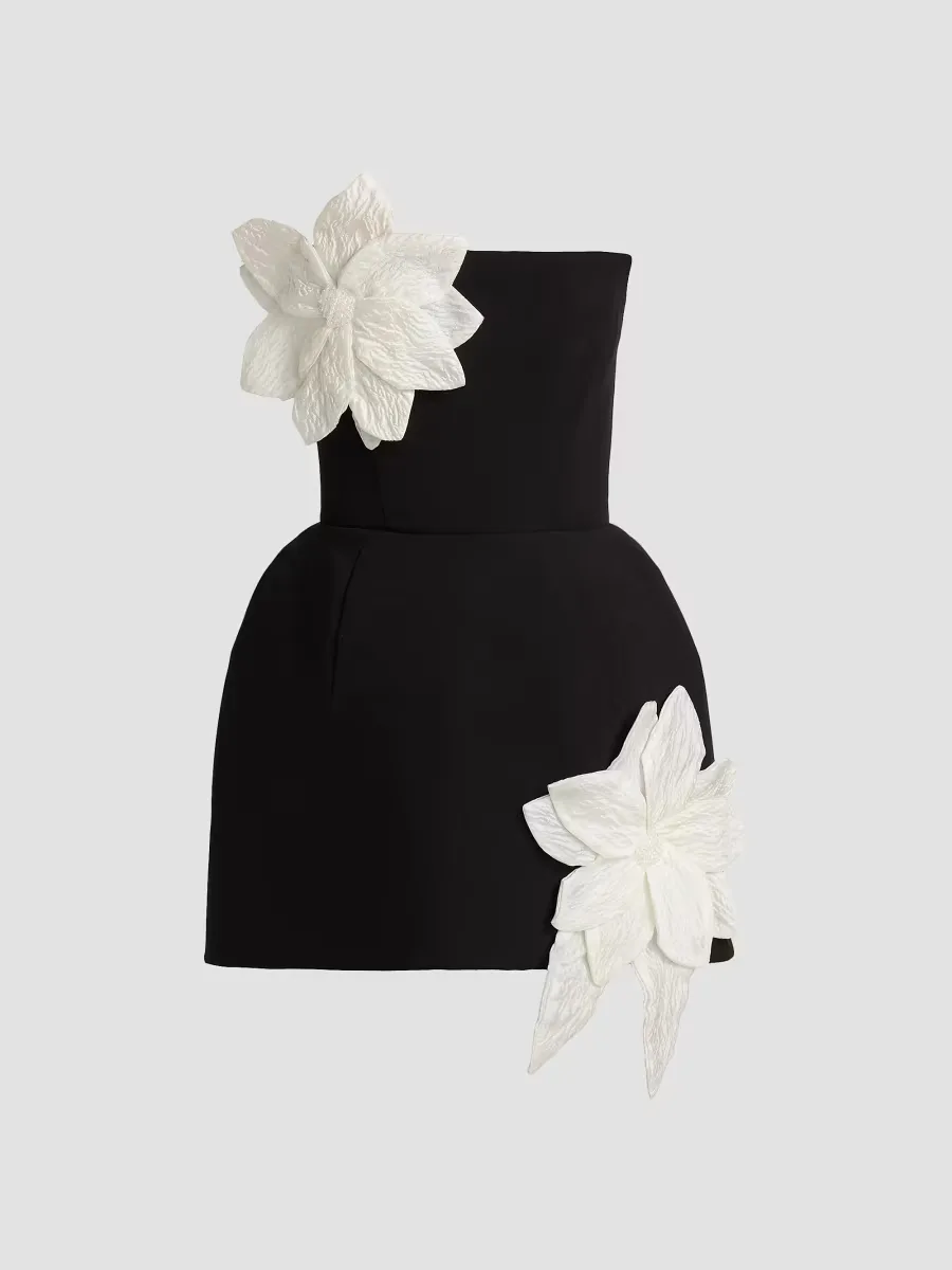 Maraya Jasmine Floral-Appliqu Fit & Flare Minidress by Bronx Banco