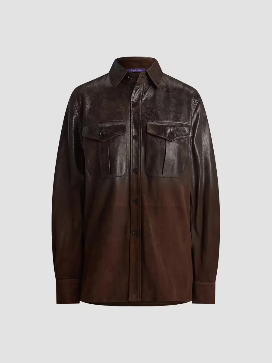 Landry Distressed Suede Shirt by Ralph Lauren