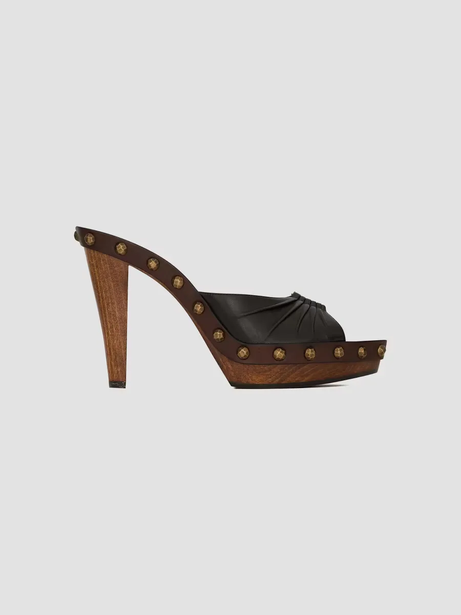 Babylone Clogs in Smooth Leather by Saint Laurent