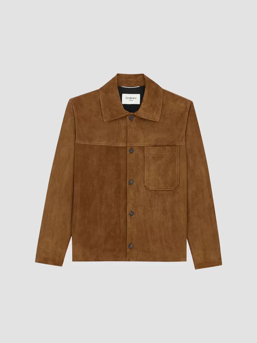 Overshirt in Suede by Saint Laurent