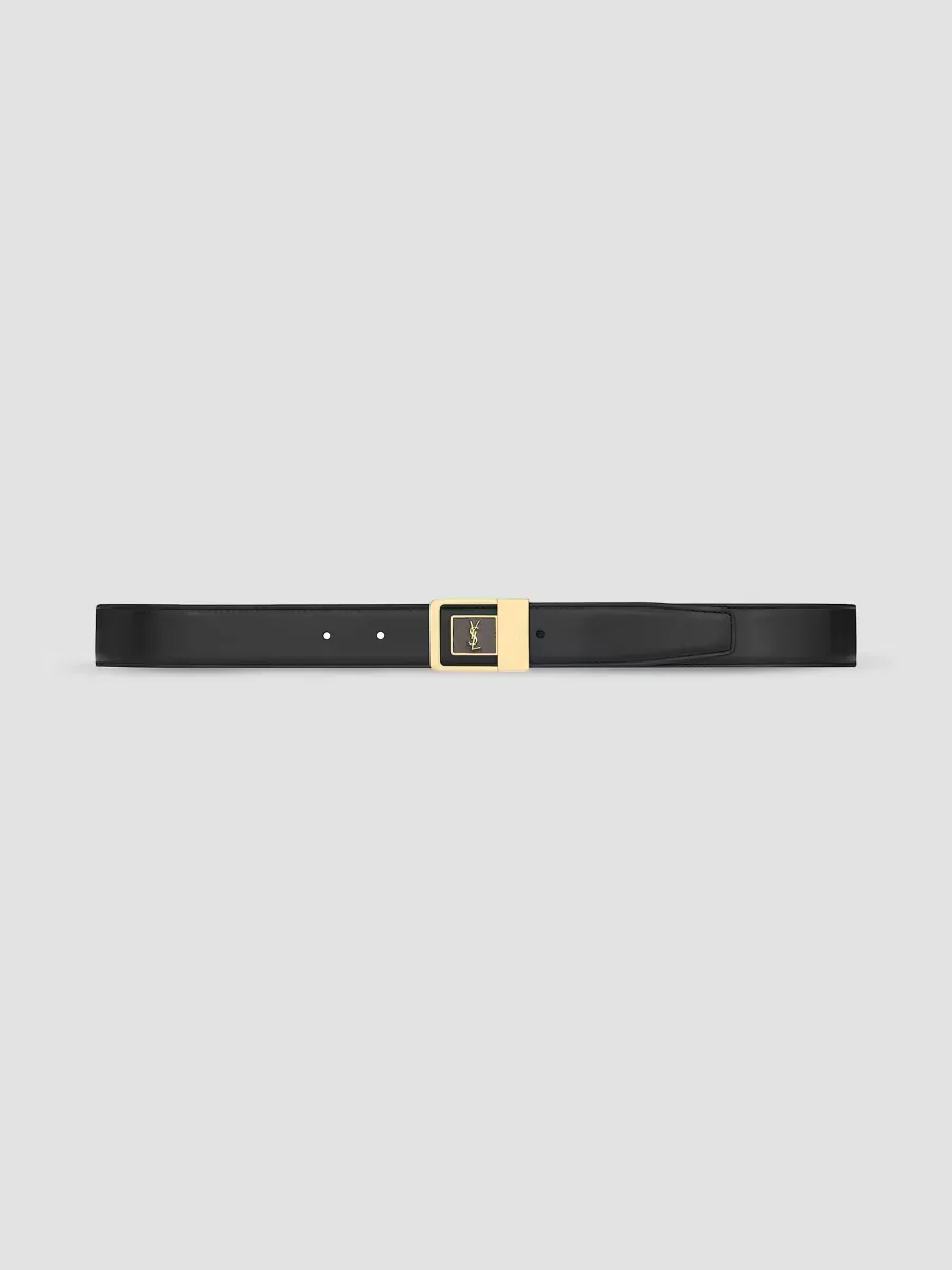 La 66 Belt in Smooth Leather by Saint Laurent